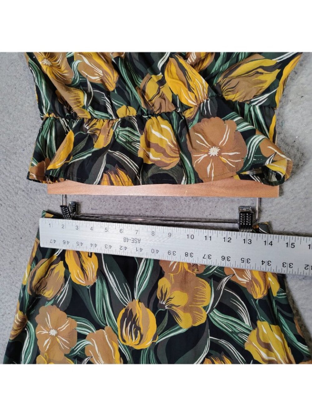 Corey Lynn Calter Skirt Suit 2-Piece Set Women's M/S Yellow Floral Peplum A-Line - Picture 14 of 16